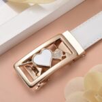 Ceinture en cuir à boucle automatique pour femme