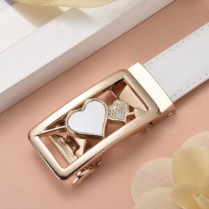 Ceinture en cuir à boucle automatique pour femme