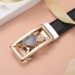 Ceinture en cuir à boucle automatique pour femme