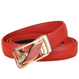 Women's Leather Belt with Ratchet Belt Buckle