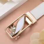 Ceinture en cuir à boucle automatique pour femme