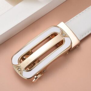 Ceinture en cuir à boucle automatique pour femme