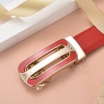 Ceinture en cuir à boucle automatique pour femme