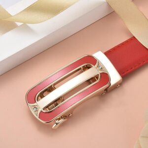Ceinture en cuir à boucle automatique pour femme
