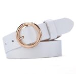Ceinture en cuir à boucle ronde pour femme