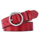 Ceinture en cuir à boucle ronde pour femme