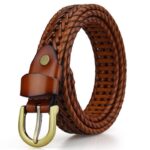 Ceinture en cuir tressé