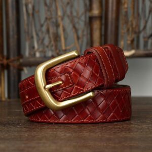 Ceinture tressée en cuir