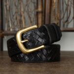 Ceinture tressée en cuir