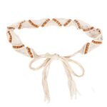 Wrap belt in waxed cotton cord with beads