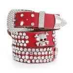 Ceinture à Strass en Cuir pour femme