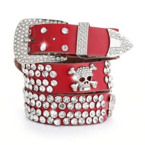 Ceinture à Strass en Cuir pour femme