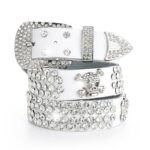 Ceinture à Strass en Cuir pour femme