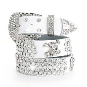 Ceinture à Strass en Cuir pour femme