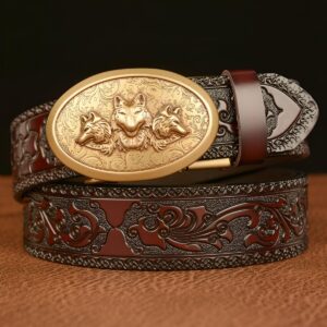 Ceinture Esprit Animal à motif 3 têtes de loup