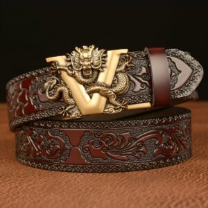 Ceinture Esprit Animal à motif Dragon et lettre V