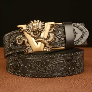 Ceinture Esprit Animal à motif Dragon et lettre V
