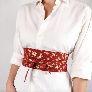 Ceinture Obi à motifs fleurs de Sakura